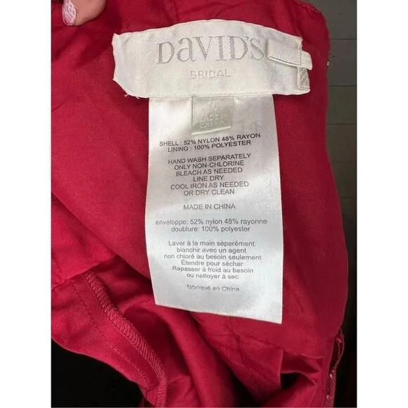 David’s Bridal layered lace Apple Red dress Size 14, NWT - Picture 6 of 6